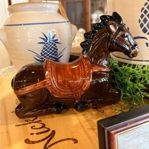 Ceramic Horse Figurine with Saddle